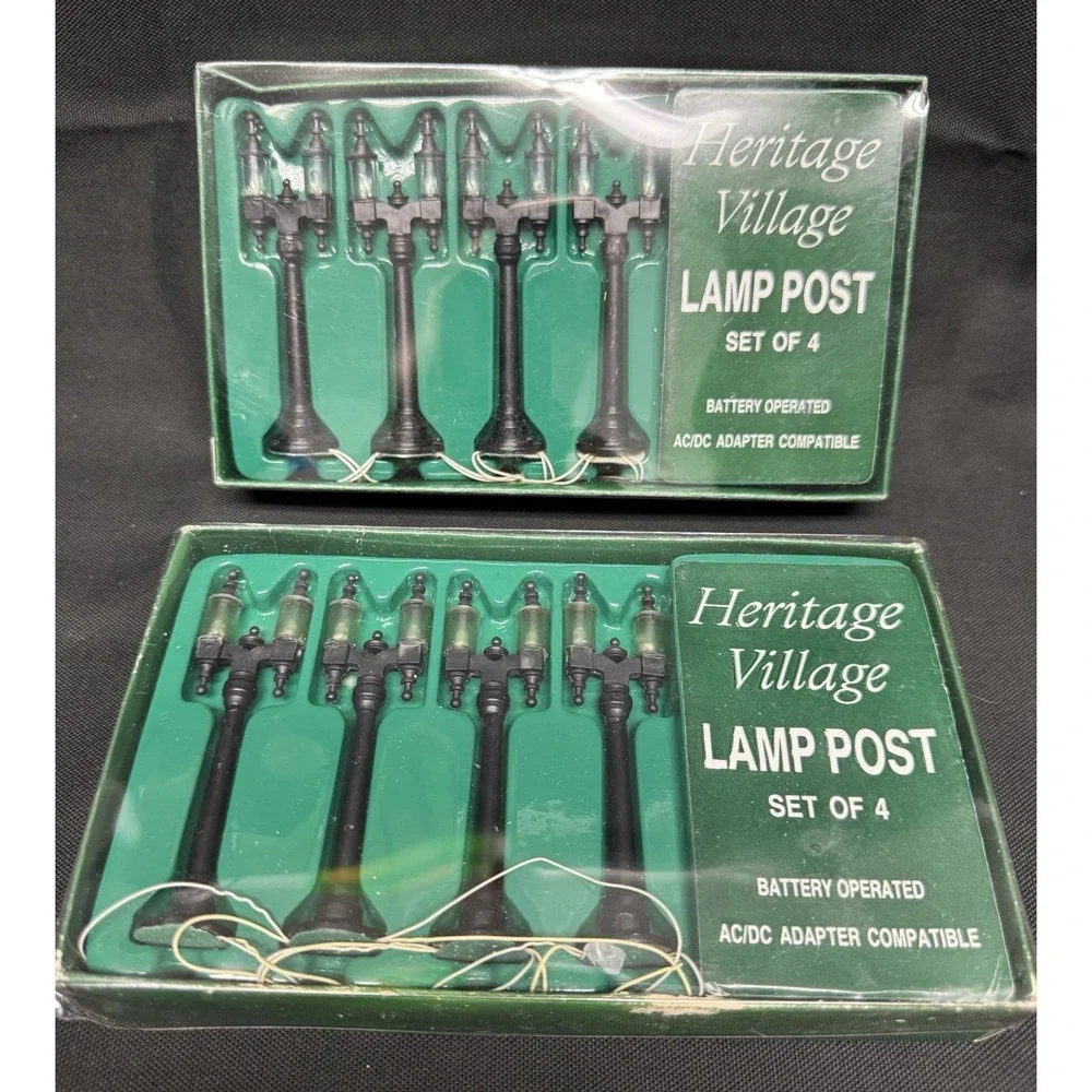 Lot Of 2 - Department 56 Lamp Post Set Of 4 Heritage Village #59960